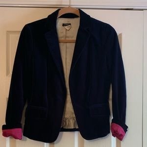 Navy J. Crew velvet blazer